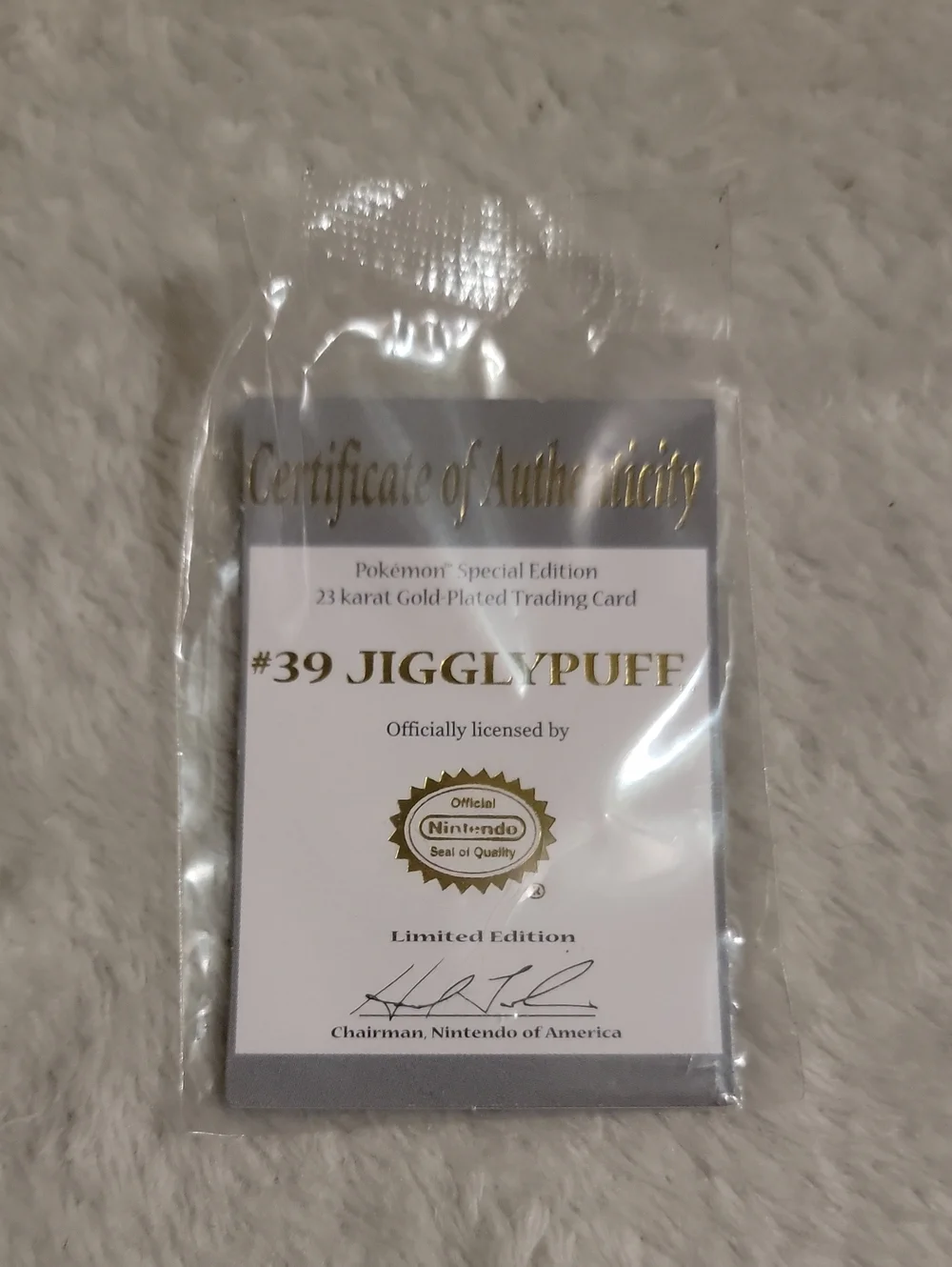 1999 Burger King 23K Gold-Plated Jigglypuff Card